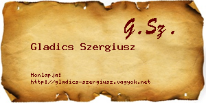 Gladics Szergiusz névjegykártya